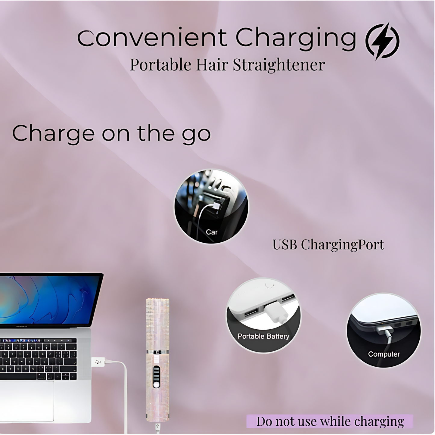 Nouvra - Portable Cordless Hair Straightener